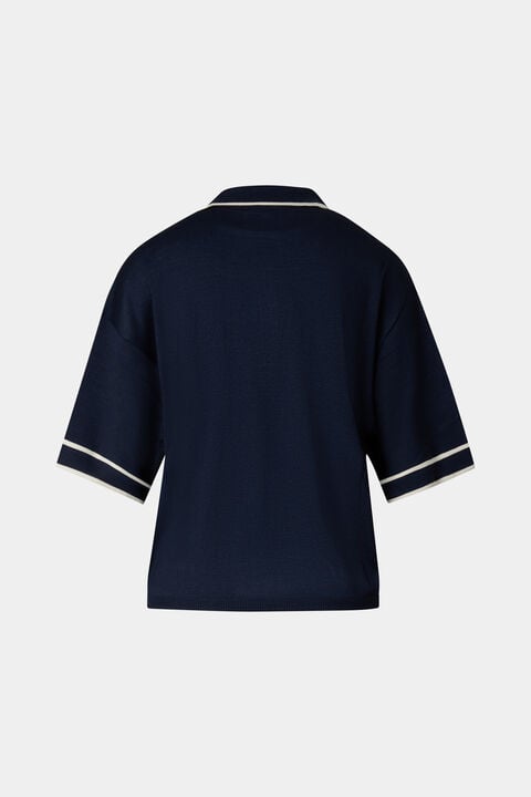 Knitted Shirt Paris In Navy Blue