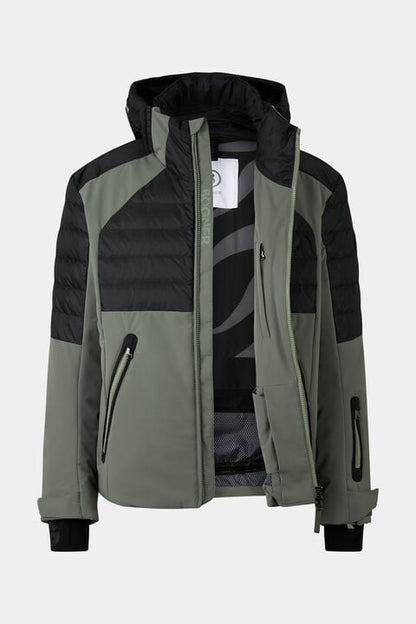 Henik Down Ski Jacket In Eucalyptus/Black