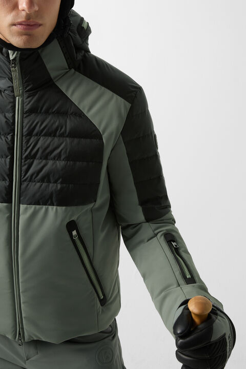 Henik Down Ski Jacket In Eucalyptus/Black