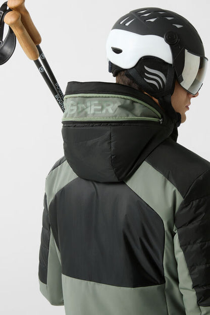 Henik Down Ski Jacket In Eucalyptus/Black