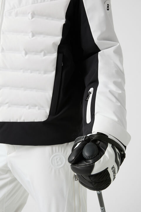Feliks Down Ski Jacket In White/Black