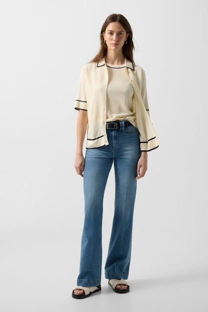 Flared Fit Jeans Devin In Light Denim Blue