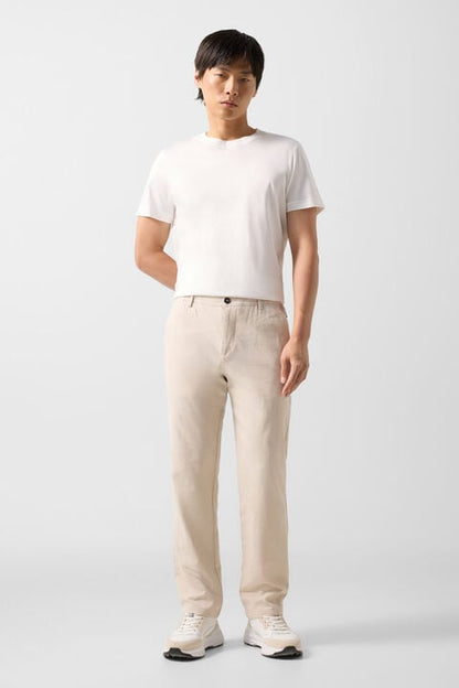 Marcus Linen Blend Trousers In Sand