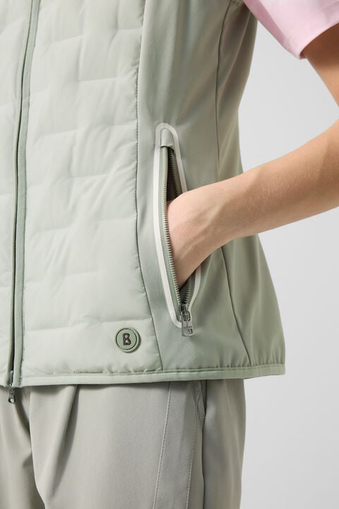 Lina Hybrid Waistcoat In Eucalyptus