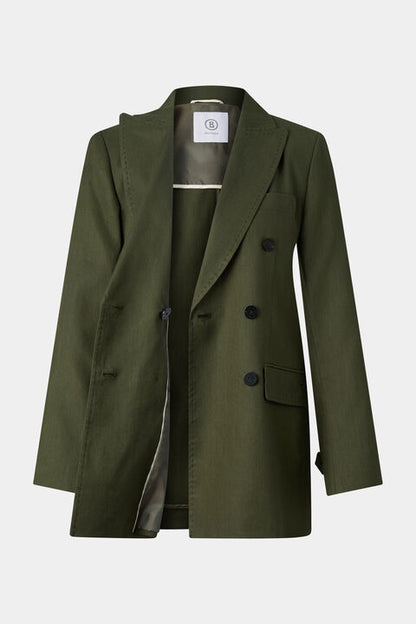Linen Mix Blazer Hillary In Olive Green