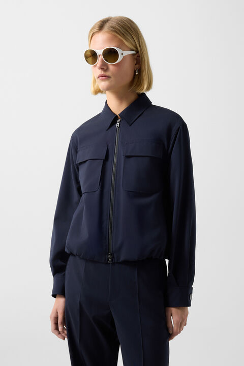 Tracy Shirt Jacket In Navy Blue