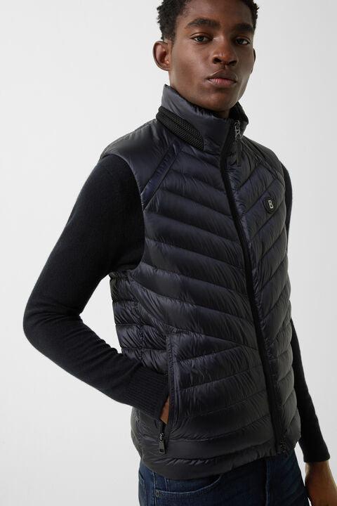 Lasse Lightweight Down Waistcoat In Navy Blue