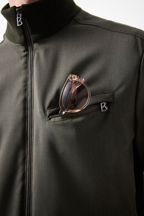 Virgin Wool Jacket Milan In Olive Green
