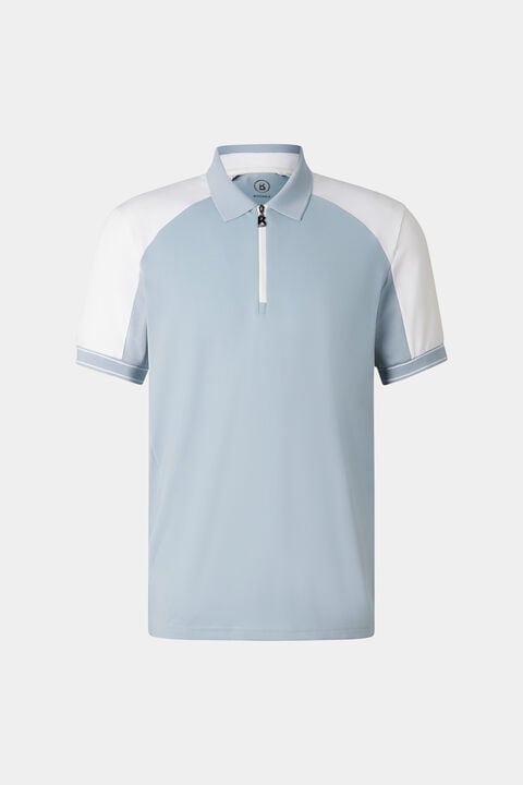 Fabius Functional Short-Sleeved Top In Misty Blue/White