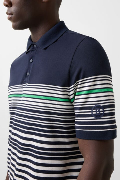 Jannes Polo Shirt In Navy Blue/White/Green