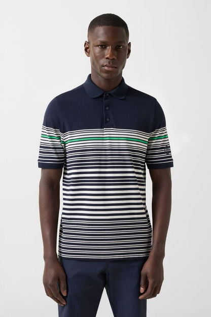 Jannes Polo Shirt In Navy Blue/White/Green