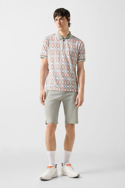 Valentin Functional Short-Sleeved Top In Eucalyptus/Orange/White