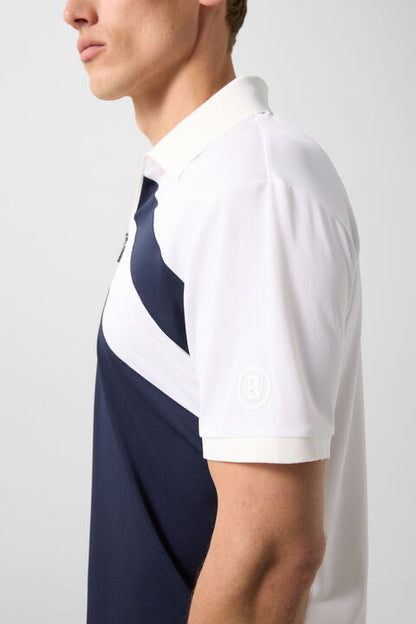 Cuno Functional Short-Sleeved Top In Navy Blue/White