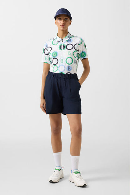 Taya Functional Short-Sleeved Top In Green/Blue/Off-White