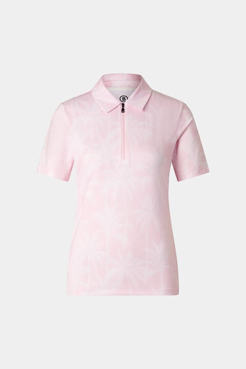 Taya Functional Short-Sleeved Top In Pink/Off-White