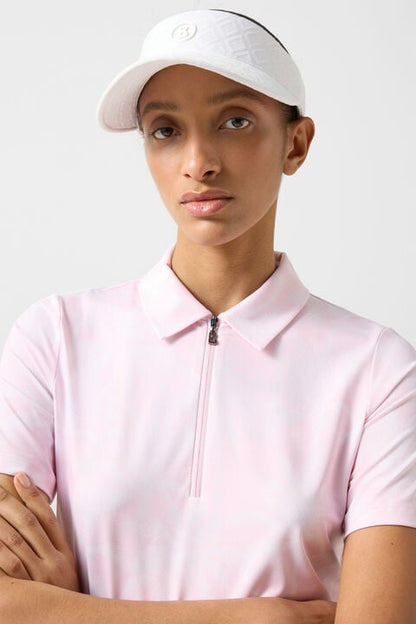 Taya Functional Short-Sleeved Top In Pink/Off-White