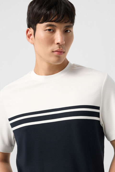 T-shirt Pete in Black/cream