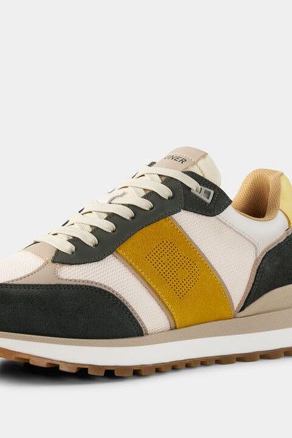 Sneaker Newport In Dark Green/Yellow/White