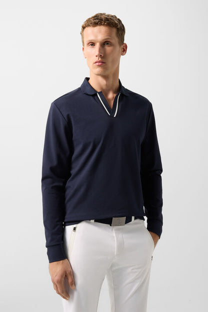 Cajus Polo Sweatshirt In Navy Blue