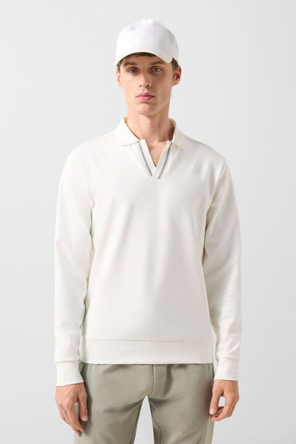 Cajus Polo Sweatshirt In Off-White