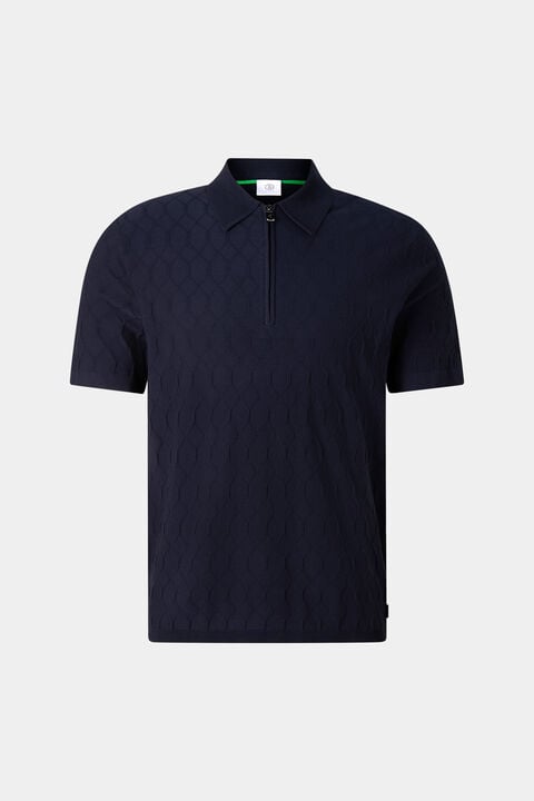 Maxim Knitted Polo Shirt In Navy Blue