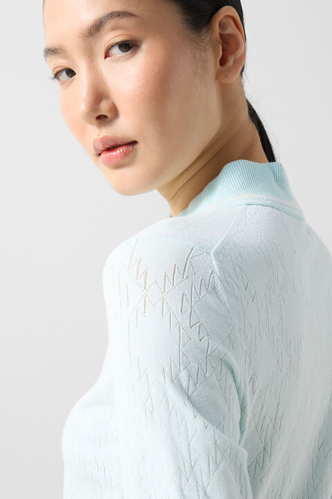 Mandy Knitted Polo Shirt In Light Blue