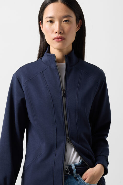 Calice Jersey Jacket In Navy Blue