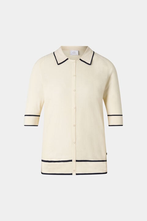 Peaches Silk Knit Jacket In Cream