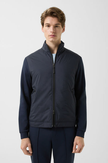 Rover Hybrid Jersey Jacket In Navy Blue