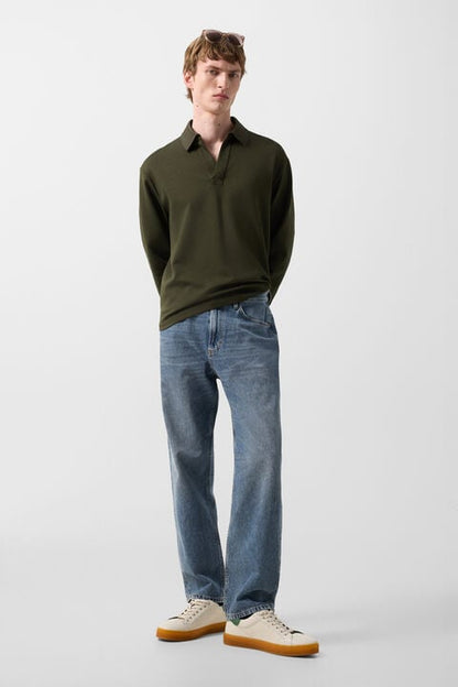 Lionel polo sweatshirt in Olive green