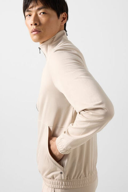 Rupert Jersey Jacket In Sand
