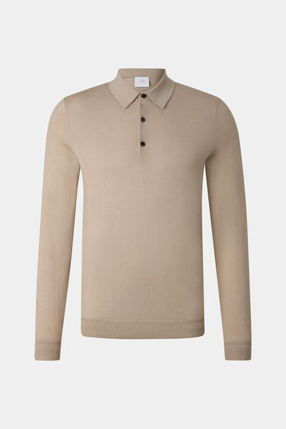 Knitted Polo Long-Sleeved Top Jake In Camel