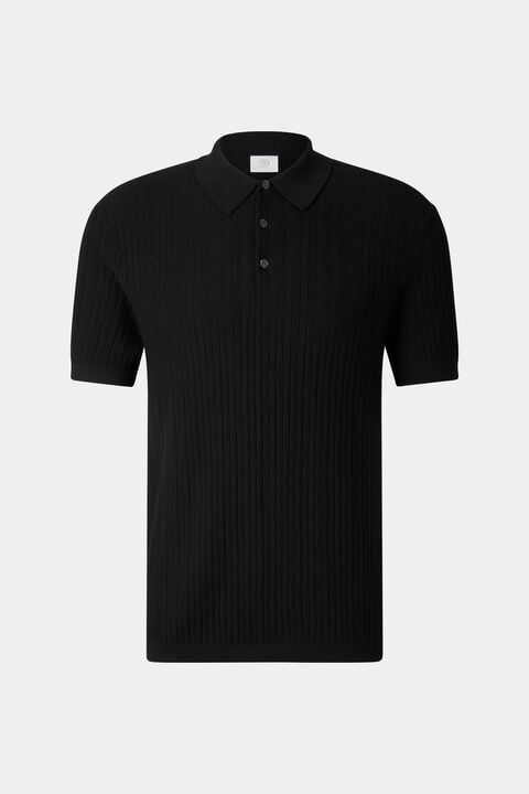 Tobias Knitted Polo Shirt In Black