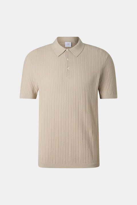 Tobias Knitted Polo Shirt In Sand