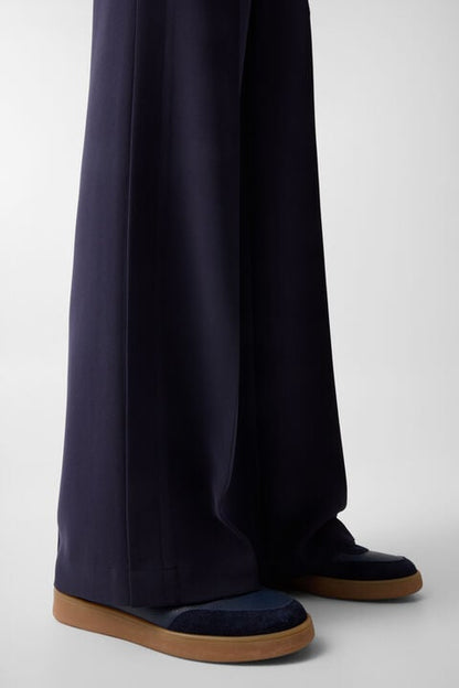 Enny Crepe Trousers In Navy Blue