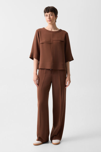 Enny Crepe Trousers In Brown