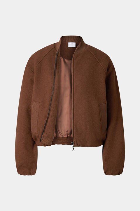 Editha Woollen Blouson In Brown