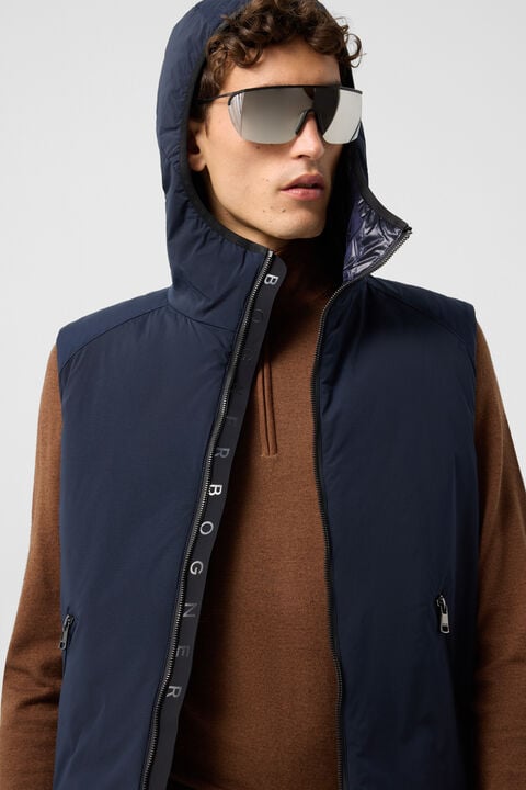 Clion Lightweight Down Waistcoat In Navy Blue