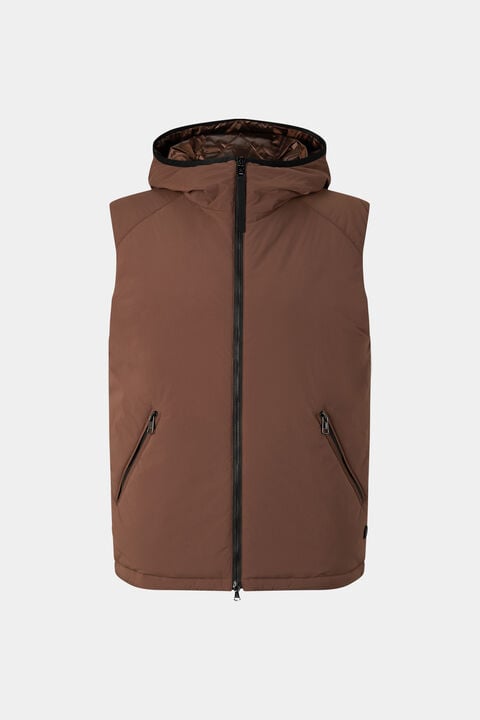 Clion Lightweight Down Waistcoat In Brown