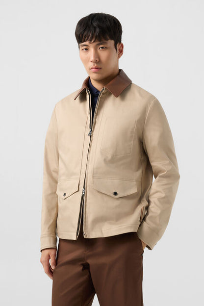 Twill Jacket Mirco In Beige