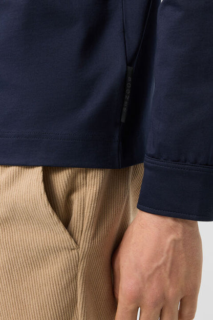 Xaver Jersey Jacket In Navy Blue