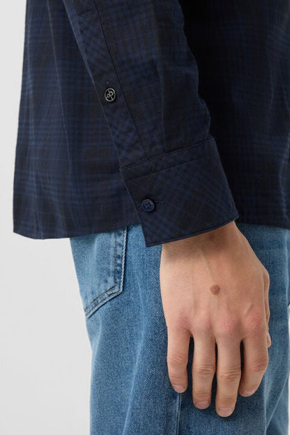 Hardy Cotton Shirt In Navy Blue/Black