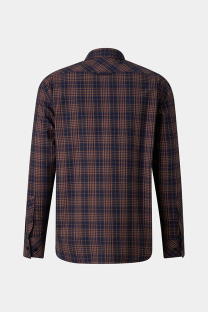 Hardy Cotton Shirt In Brown/Navy Blue