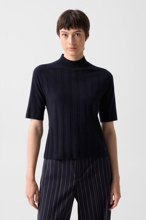 Virgin Wool Cashmere Shirt Tina In Navy Blue