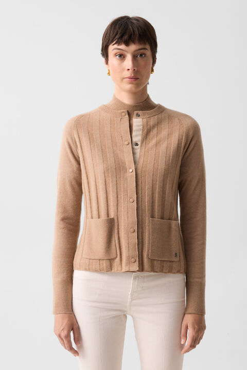 Tanja Virgin Wool Cashmere Cardigan In Camel