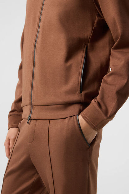 Spencer Jersey Jacket In Brown