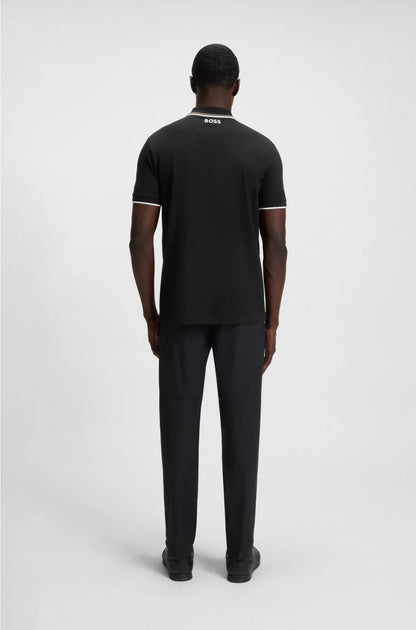 PADDY COTTON-BLEND POLO SHIRT WITH CONTRAST LOGOS