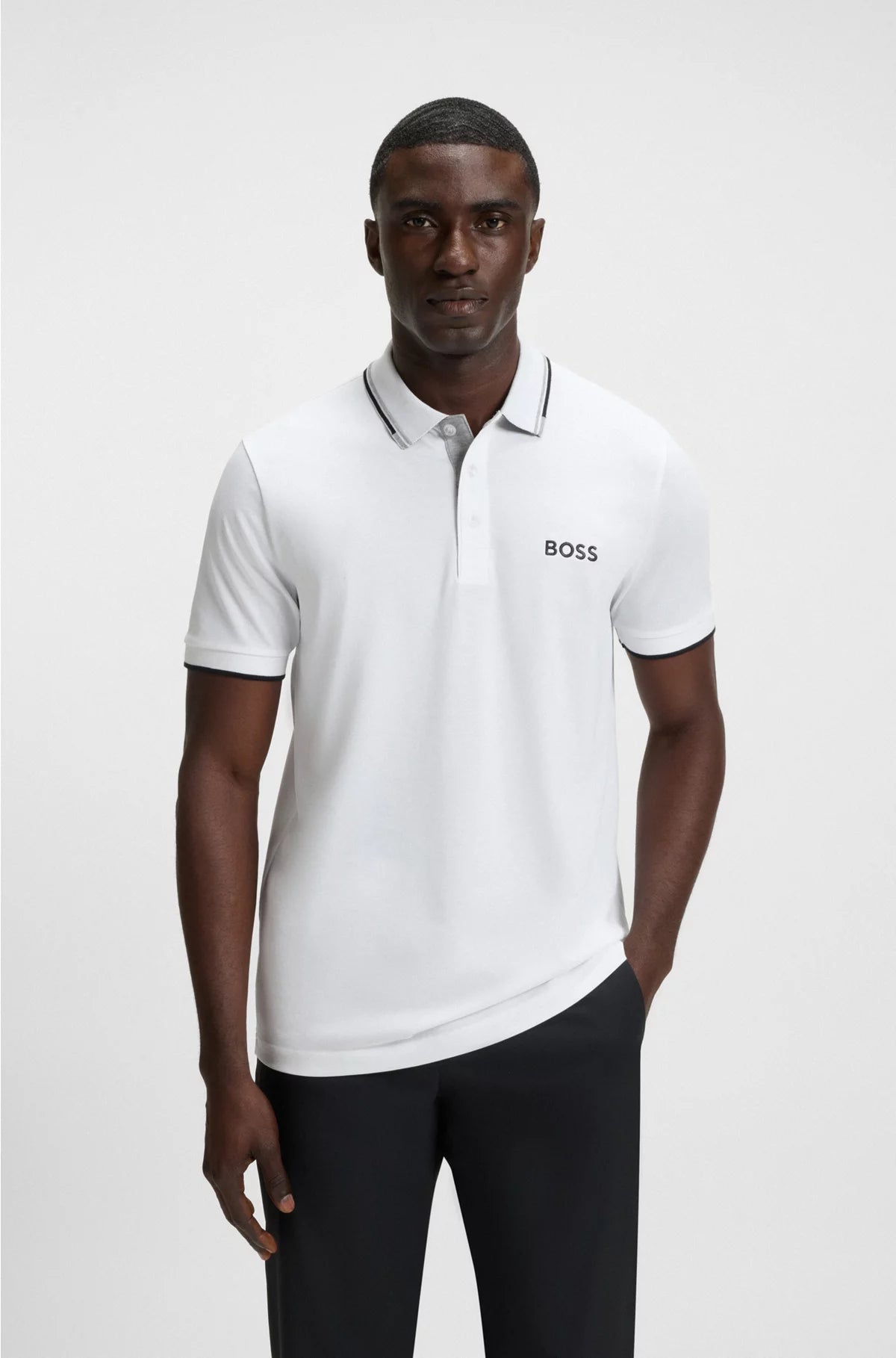 PADDY COTTON-BLEND POLO SHIRT WITH CONTRAST LOGOS