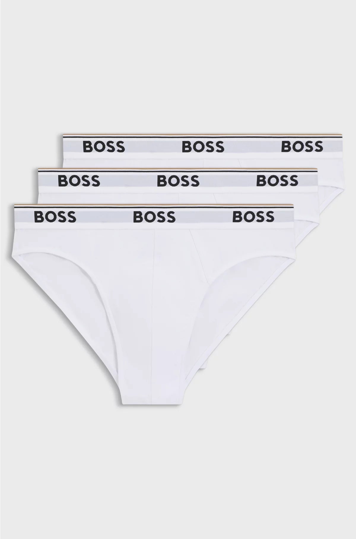 THREE-PACK OF STRETCH-COTTON BRIEFS WITH LOGO WAISTBANDS