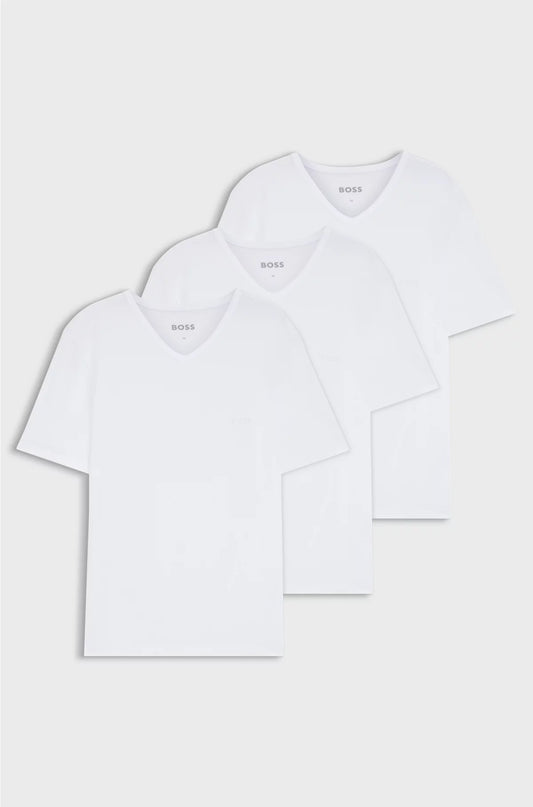 THREE-PACK OF V-NECK UNDERWEAR T-SHIRTS IN COTTON